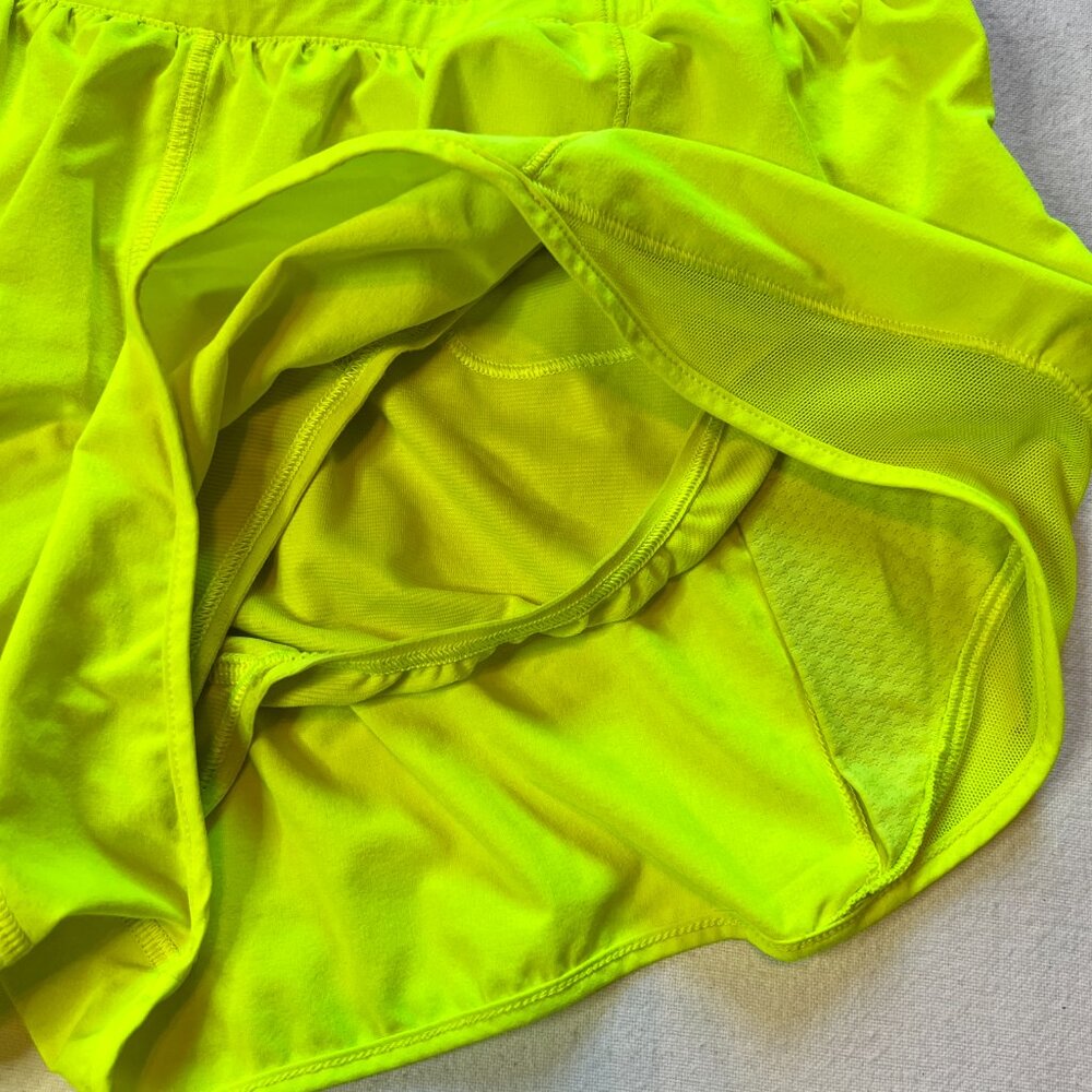Lululemon Neon Yellow Hi Low Shorts Women Size Small - Picture 5 of 11